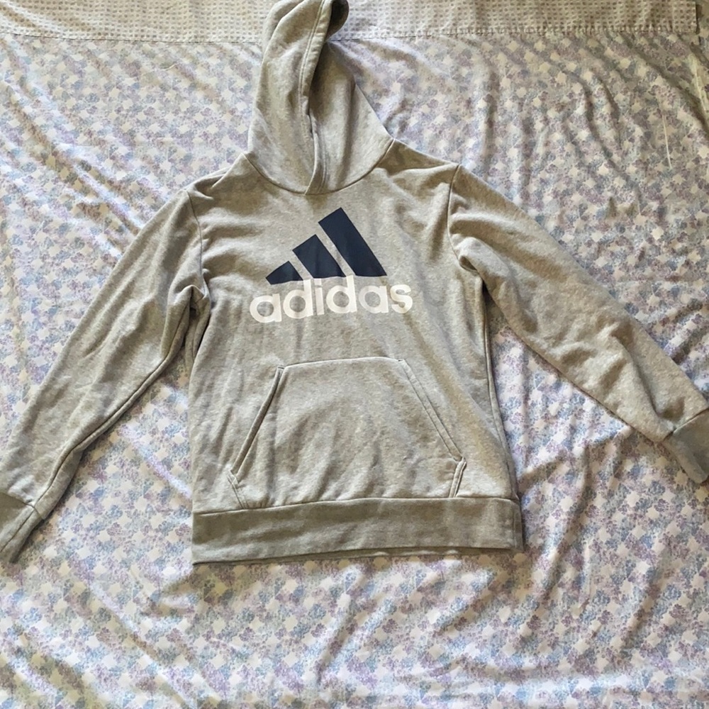 Adidas Gray and Navy Blue Hoodie